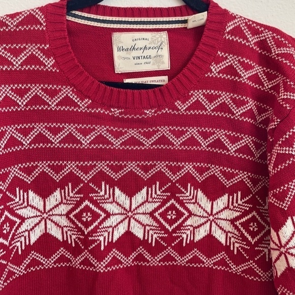 Weatherproof red white snowflake holiday sweater - Picture 2 of 5